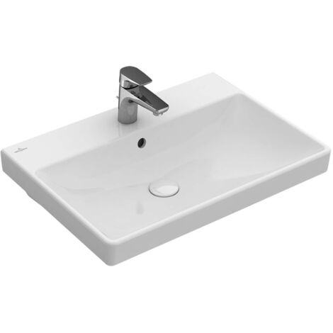 Villeroy & Boch Avento - Lavabo de mueble 60x47 cm, con rebosadero, orificio para grifo, CeramicPlus, blanco alpino 415860R1 (1/4)