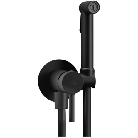 Conjunto de bidé empotrado negro mate con monomando y ducha Paffoni ZDUP110NO  Negro mate