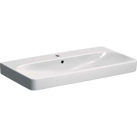 Geberit Smyle Square - Lavabo 90x48 cm, con rebosadero, orificio para grifo, blanco 500.251.01.1