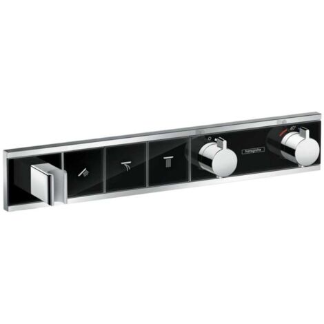 Hansgrohe RainSelect - Grifo de ducha termostático empotrado, para 3 salidas, negro/cromo 15356600 (1/3)
