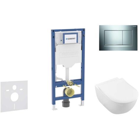 Geberit Duofix - Conjunto de módulo de instalación empotrada, inodoro Subway 2.0 y asiento softclose, pulsador Sigma30, cromo brillante/cromo mate SANI11CK1113