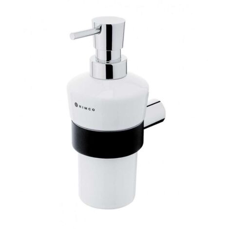 Nimco Nava - Dosificador de jabón líquido con soporte, cromo/negro mate NA 28031KU-T (1/2)