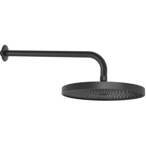 kielle Oudee - Rociador de ducha 260, 1 chorro, brazo de ducha 35 cm, negro mate 20102SE4