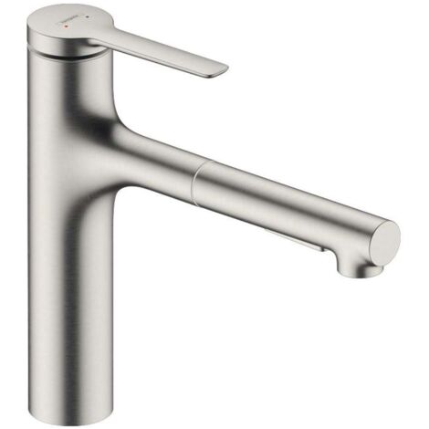 Hansgrohe Zesis M33 - Grifo de fregadero con ducha extraíble, aspecto de acero inoxidable 74822800 (1/5)