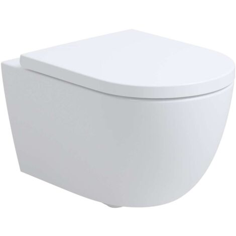 kielle Oudee - Inodoro suspendido con asiento SoftClose, Rimless Vortex+, blanco 30102005