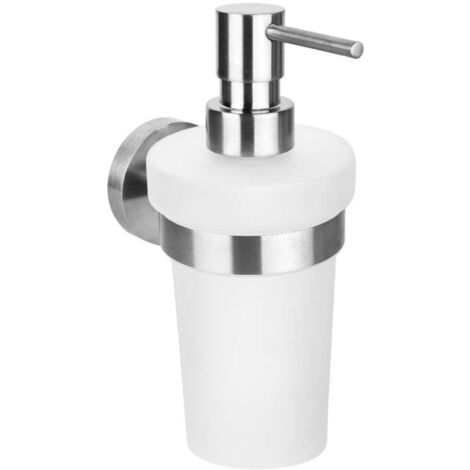 Sapho X-STEEL - Dispensador de jabón líquido, vidrio/acero inoxidable cepillado XS101 (1/2)