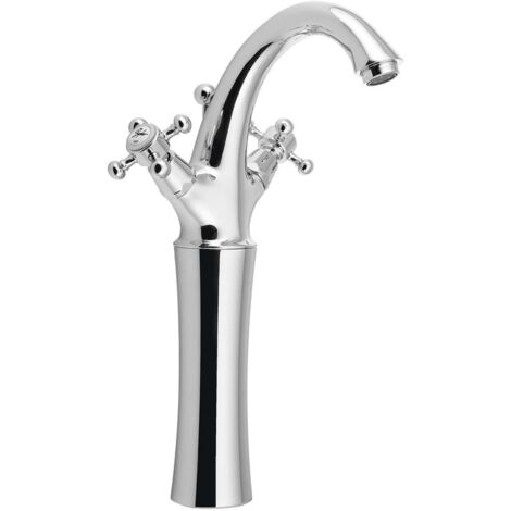 Grifo De Lavabo De Gran Altura, Grifo Retro Alto Con Mango De Cerámica
