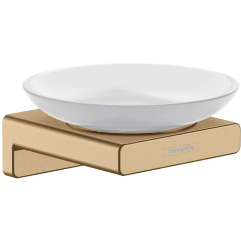 Hansgrohe AddStoris - Jabonera con soporte, cristal mate/bronce cepillado 41746140 (1/2)