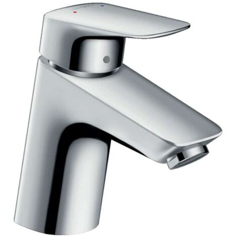 Hansgrohe Logis - Grifo monomando de lavabo 70, con conjunto de desagüe Push-Open, cromo 71077000