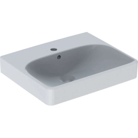 Geberit Smyle Square - Lavabo 50x41 cm, con rebosadero, orificio para grifo, blanco 500.256.01.1 (1/3)