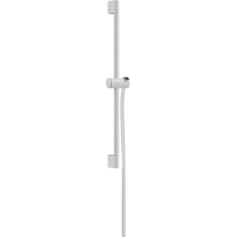 Hansgrohe Unica - Barra de ducha 67 cm con manguera, blanco mate 24400700