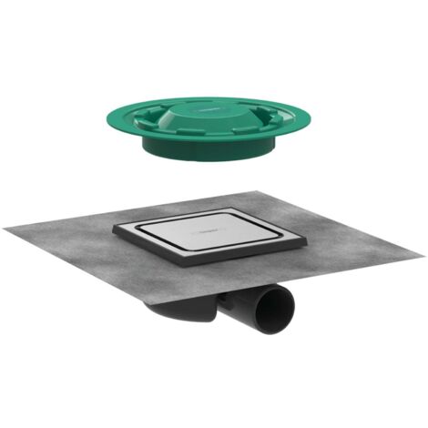Hansgrohe RainDrain Spot - Desagüe para suelo con rejilla 15x15 cm, acero inoxidable cepillado 56055800
