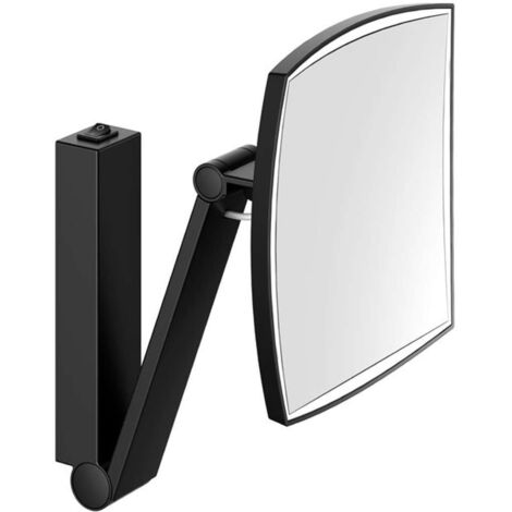 Keuco Espejos cosméticos - Espejo cosmético de pared con luz LED, negro mate 17613379004