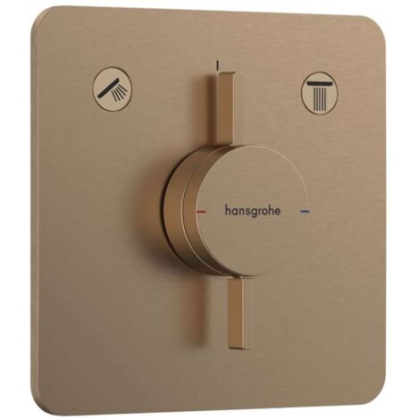 Hansgrohe DuoTurn Q - Grifo empotrado para 2 aparatos, bronce cepillado 75414140