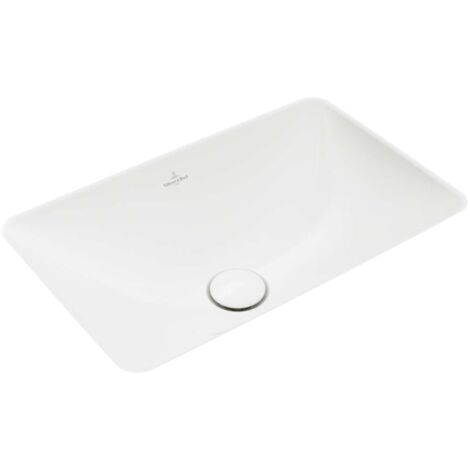 Villeroy & Boch Loop&Friends - Lavabo encastrado, 54x34 cm, sin rebosadero, CeramicPlus, blanco alpino 4A5701R1
