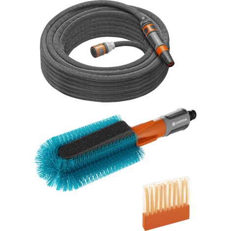 GARDENA Set completo cepillo para limpieza de bicicletas con manguera de riego, conectores y jabón, ideal para limpiar bicicletas, remolques, carritos, con control de caudal (18864-20) (1/5)