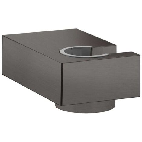 Hansgrohe Soportes de ducha - Soporte de ducha mural Porter E, cromo negro cepillado 28387340 (1/2)