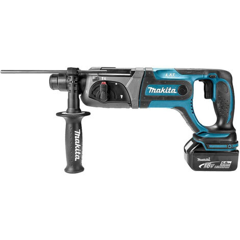 Makita - Martillo combinado AKU de 18V, 2x batería de 5,0 Ah, cargador DHR241RTJ (1/5)