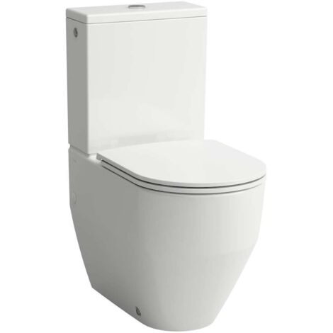 Laufen Pro - Juego completo de WC combi de pie, desagüe posterior/inferior, SoftClose, blanco H8679530009701