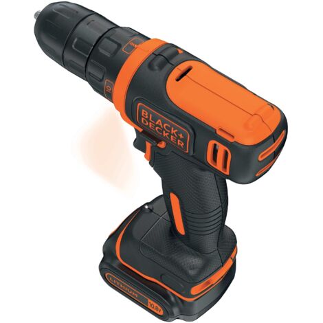 BLACK+DECKER - Atornillador taladrador a batería de 10,8V, 1 batería de 1,5 Ah Li-Ion, cargador BDCDD12-QW