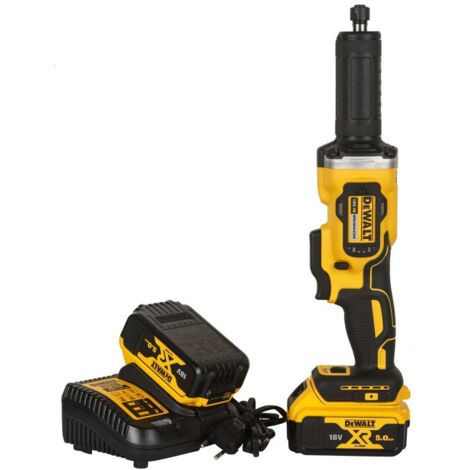 DeWALT Herramientas - Amoladora recta AKU 18V, 2x batería 5,0 Ah, cargador DCG426P2 (1/5)
