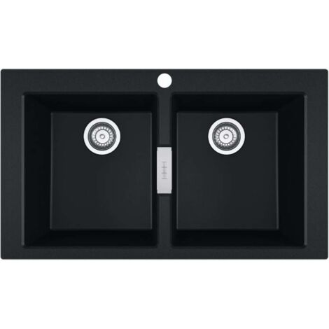 Franke Sirius 2.0 - Fregadero de tectonite S2D 620-86, 86x50 cm, negro 143.0637.161