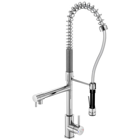 Steinberg 100 - Grifo de fregadero con brazo flexible y ducha, cromo 100 1480 (1/5)