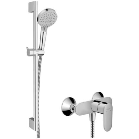 Hansgrohe Vernis Blend - Conjunto de ducha con grifo, 2 chorros, EcoSmart, cromo 26957000