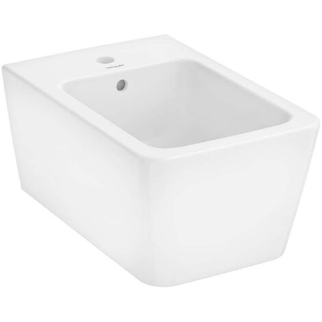 Hansgrohe EluPura Q - Bidet suspendido, orificio para grifo, HygieneEffect blanco 62044450