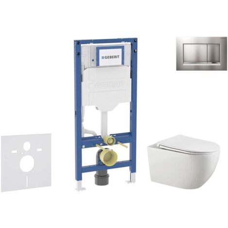 Geberit Duofix - Conjunto de módulo de instalación empotrada, inodoro Gaia y asiento softclose, pulsador de descarga Sigma20, cromo mate/cromo SANI11CA1134B
