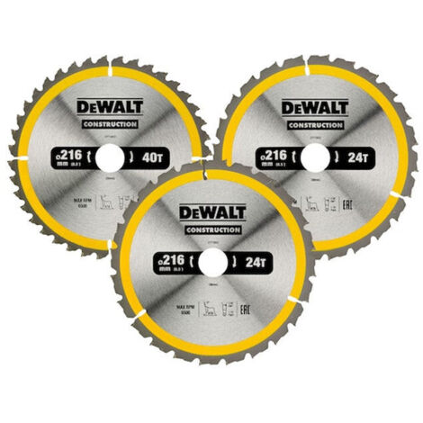 DeWALT Accesorios - Juego de 3 hojas de sierra para metal y madera 216x30 mm DT1962