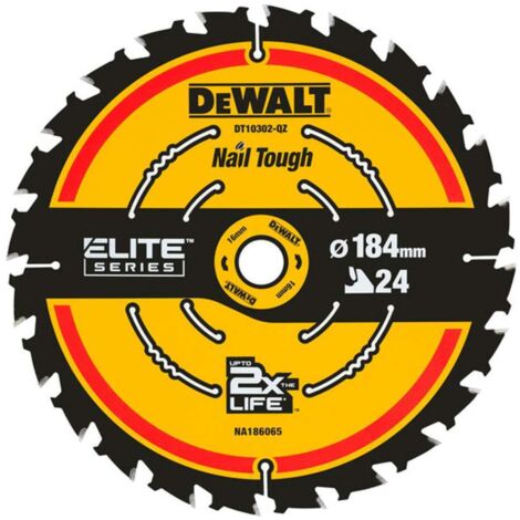 DeWALT Accesorios - Hoja de sierra para madera 184x16 mm, 24 dientes DT10302