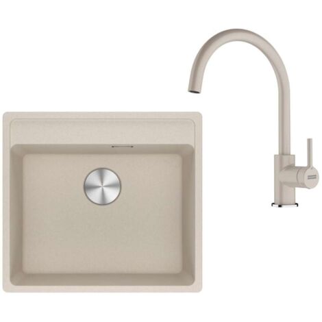 Franke Conjuntos de cocina - Conjunto de cocina G274SA, fregadero de fragranite MRG 610-52 RTL + grifo FC 6018.082, sahara 114.0700.789