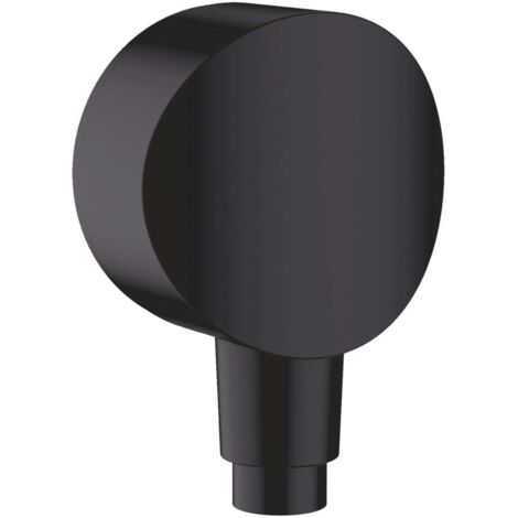 Hansgrohe Fixfit - Codo de ducha S con válvula de retención, negro mate 26453670 (1/2)