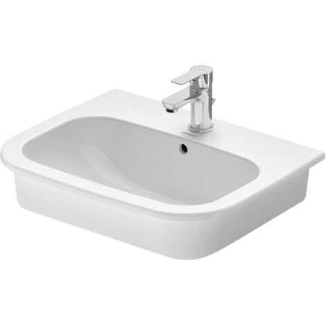 Duravit D-Code - Lavabo de encastre, 55x44 cm, con 1 orificio para grifería, blanco 0337540000 (1/5)