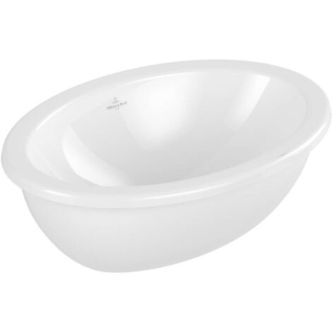 Villeroy & Boch Loop&Friends - Lavabo encastrado, 56x38 cm, con rebosadero, CeramicPlus, blanco alpino 4A5500R1