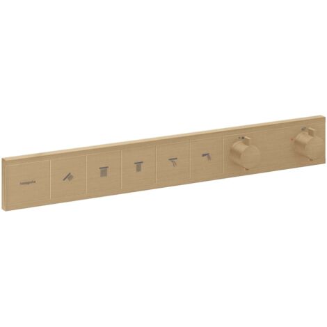 Hansgrohe RainSelect - Grifo termostático empotrado para 5 aparatos, bronce cepillado 15384140 (1/5)