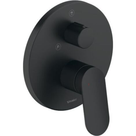Duravit Wave Mezclador monomando para ducha sistema mezclador cerámico empotrado, válvula de inversión, Negro M., WA4210012046 (1/5)