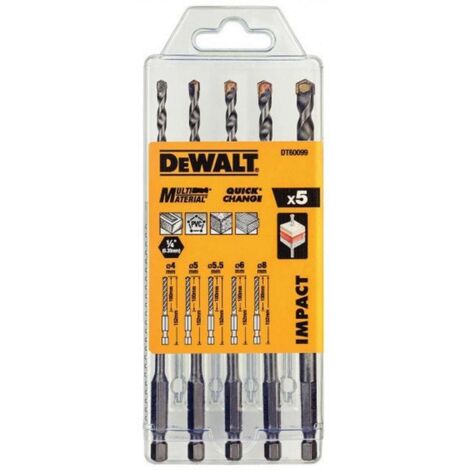 DeWALT Accesorios - Juego de brocas para mampostería de 5 piezas DT60099