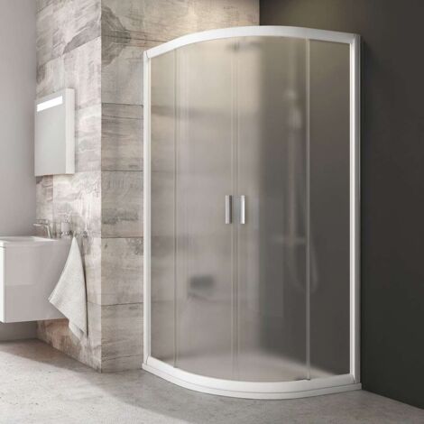 Ravak Blix - Mampara de ducha cuádruple redonda, 78-80 cm, blanco/cristal Grape 3B240100ZG
