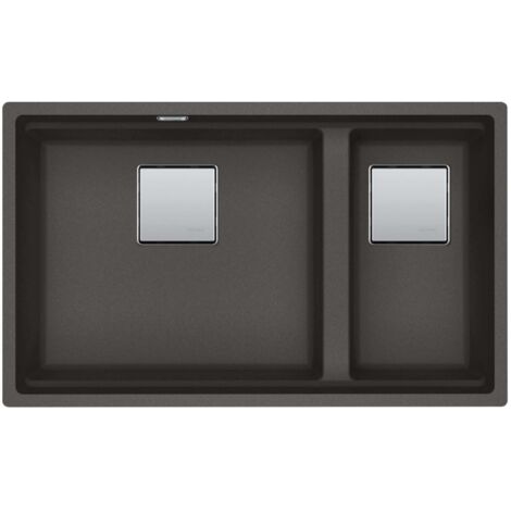 Franke Kubus 2 - Fregadero de fragranite KNG 120/2, 76x46 cm, pizarra gris 125.0714.199