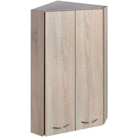 Aqualine Keramia Fresh - Mueble de esquina 35x76x35 cm, roble platino 50333