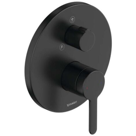 Duravit C.1 - Grifo empotrado de ducha, para 2 dispositivos, negro mate C14210012046 (1/2)