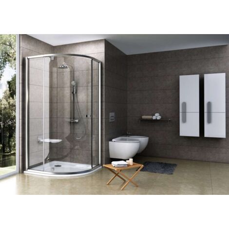 Ravak Pivot - Mampara de ducha redonda PSKK3-100, 97-100 cm, cristal satinado/claro 376AAU00Z1