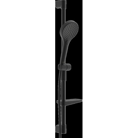 Hansa Viva - Conjunto de alcachofa de ducha, barra y manguera, 3 chorros, negro mate 4416021033 (1/5)