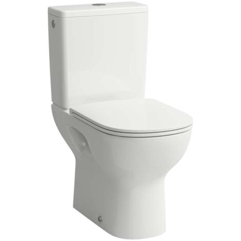 Laufen Lua - WC combinado con asiento SoftClose, desagüe inferior, llenado lateral, Rimless, DualFlush, blanco H8670870009721