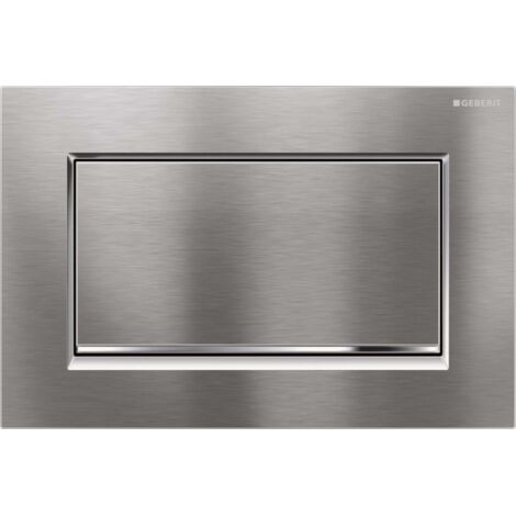 Geberit Sigma10 - Pulsador para WC Sigma10, descarga de Inicio/Parada, cromo cepillado/cromo 115.893.KX.1