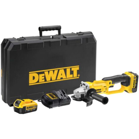 DeWALT Herramientas - Amoladora angular de 18V 125 mm, 2x batería 4,0 Ah XR, cargador DCG412M2