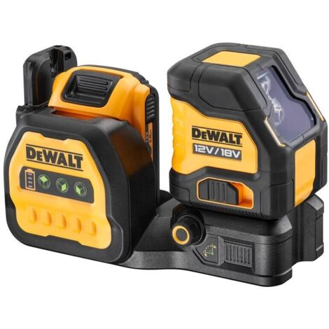 DeWalt - Nivel Láser autonivelante VERDE de líneas en cruz (horizontal y vertical) XR 18V/12V con batería 18V Li-Ion 2Ah