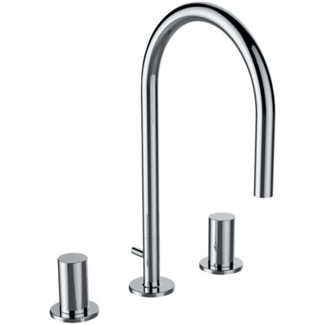 Laufen Kartell - Grifo de 3 orificios para lavabo, cromo H3123330042201 (1/4)